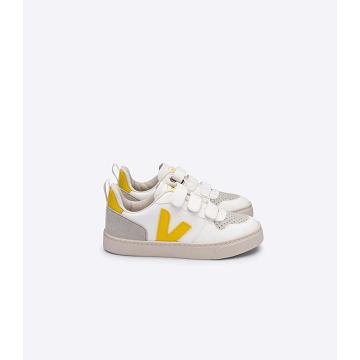 Veja V-10 CWL Cipő Gyerek White/Gold | HU 787YXF